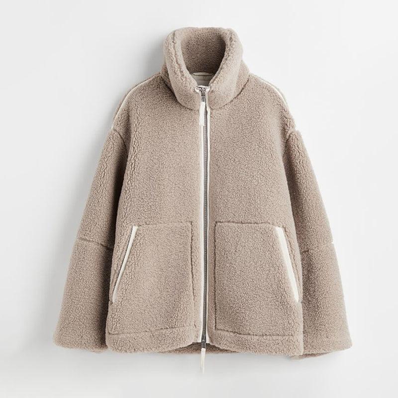 LESSIA Oversized Teddy Jacket