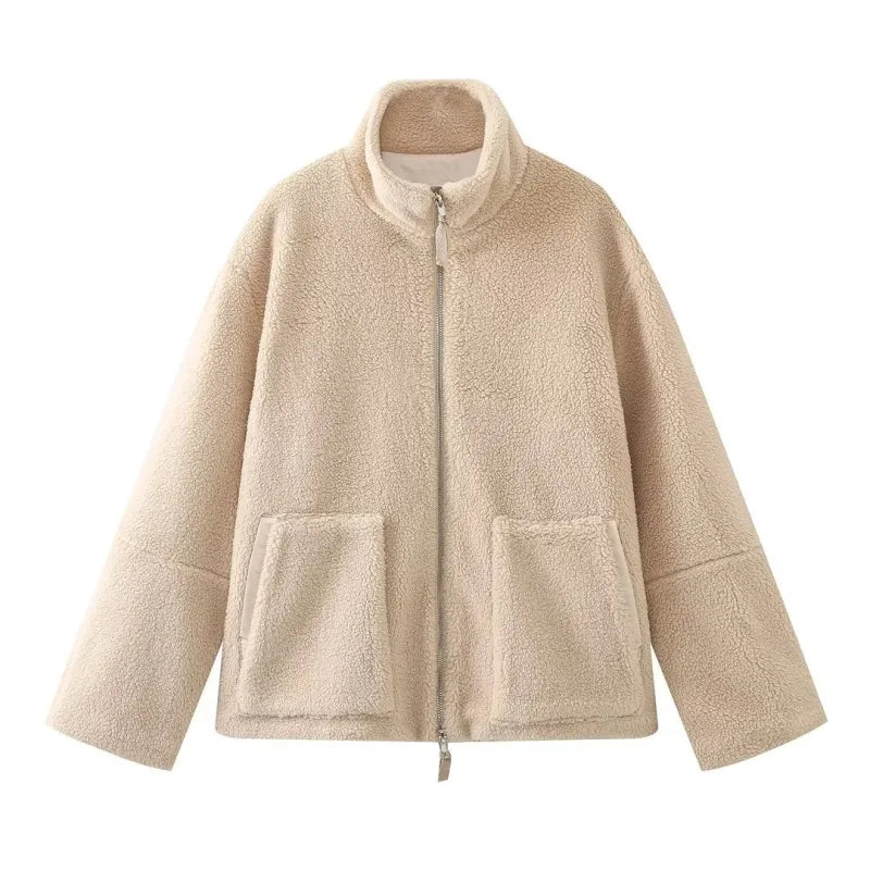 LESSIA Oversized Teddy Jacket